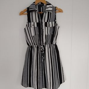 Shirt dress - black & white